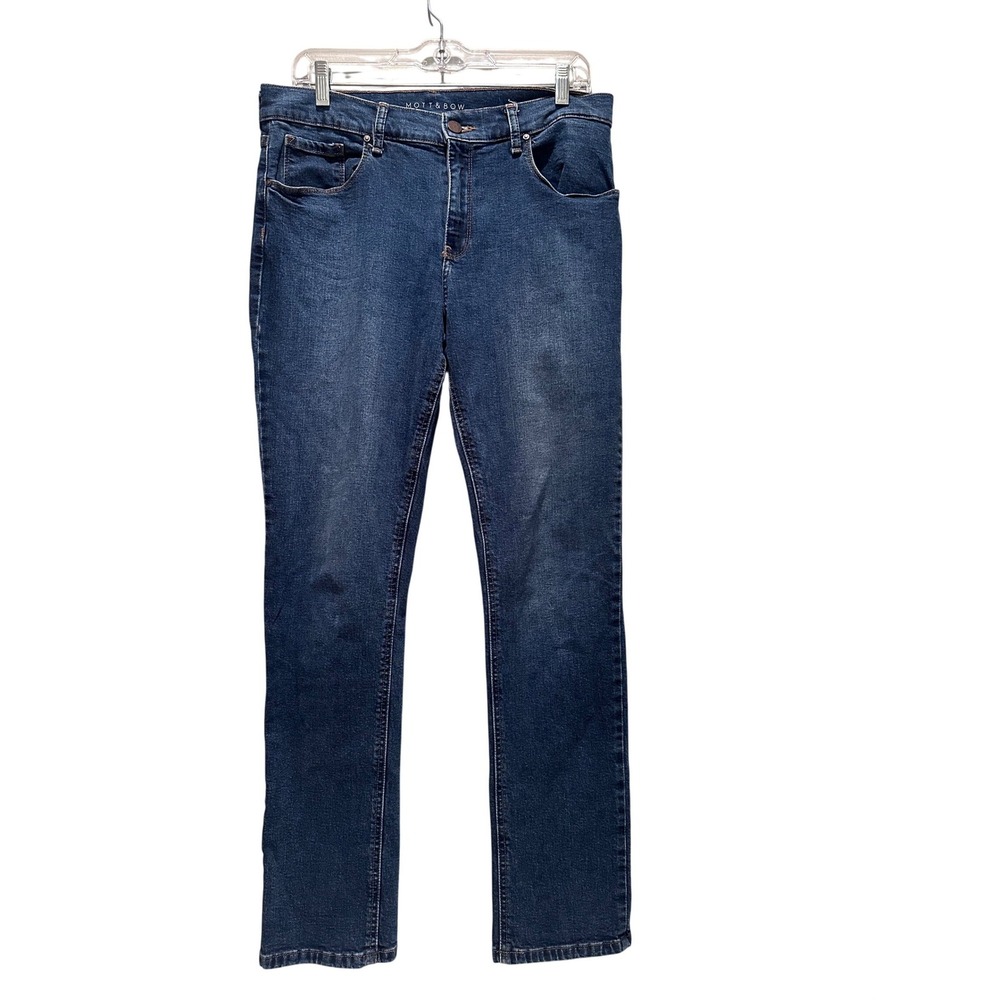 Mott & Bow Mid Rise Straight Leg Boyfriend Ridge Denim Jeans Size 30